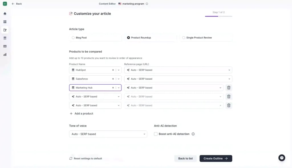 Surfer SEO: La Herramienta Definitiva para la Optimización en 2025 - Imagen 2 Captura de Surfer AI mostrando un panel con sugerencias de contenido, análisis de palabras clave, puntuaciones de SEO y un editor de texto integrado sobre los resultados de búsqueda